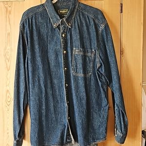 Eddie Bauer Vintage Denim Button Down Long Sleeve Men's XL